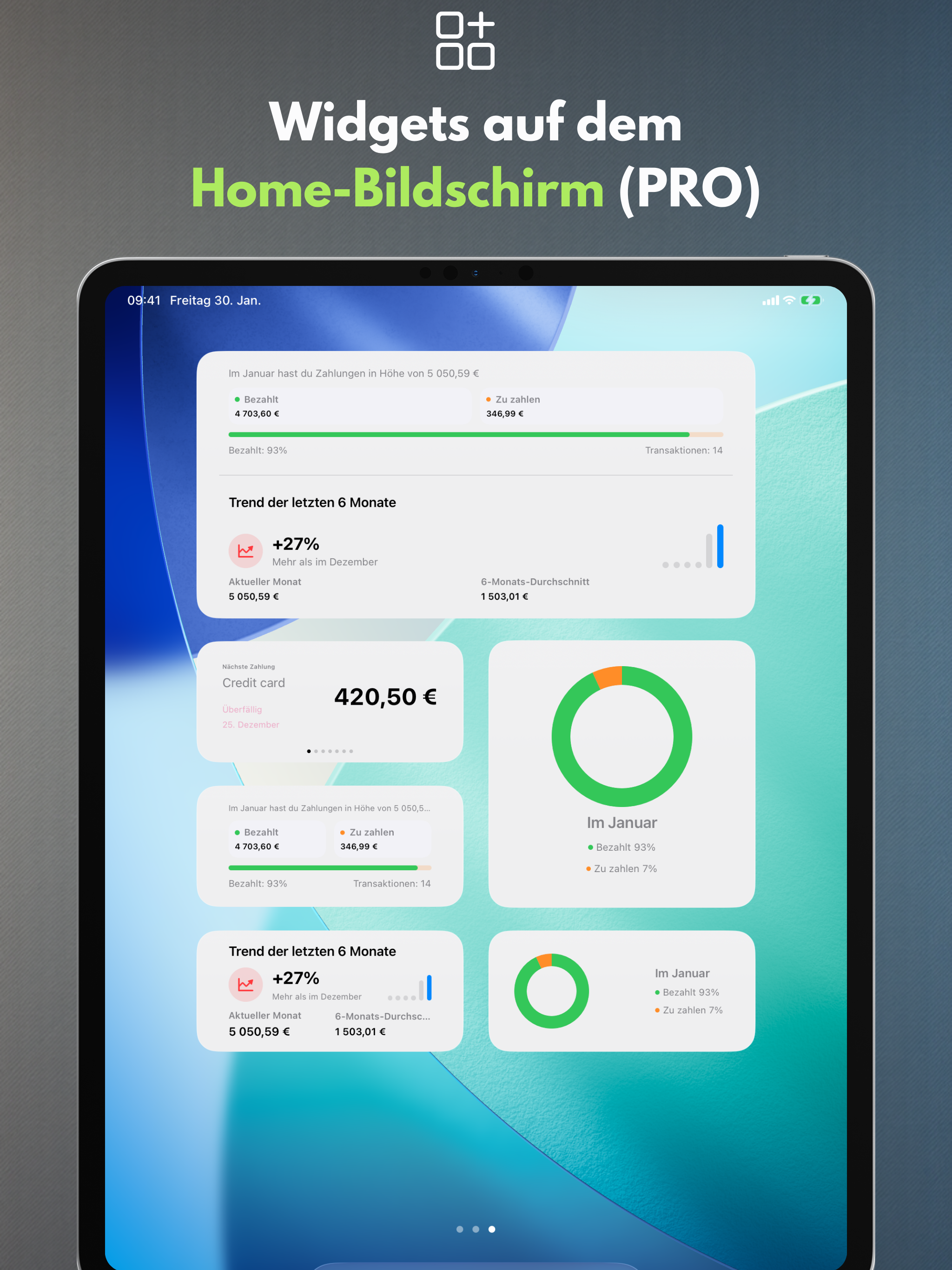 Widgets auf dem Home-Bildschirm (PRO)